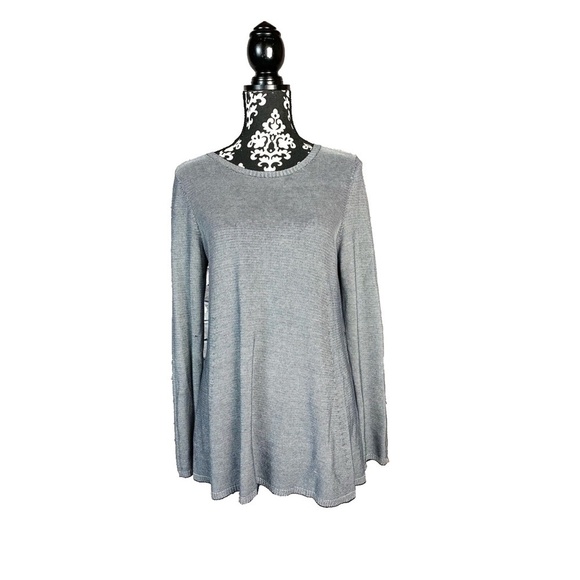 EILEEN FISHER Tencel Lyocell A Line Microstripe Top - Picture 5 of 9